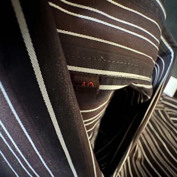 Etro Brown Button Down Shirt Dress Formal Cotton Size Extra Large Chest  43 - Picture 6 of 6